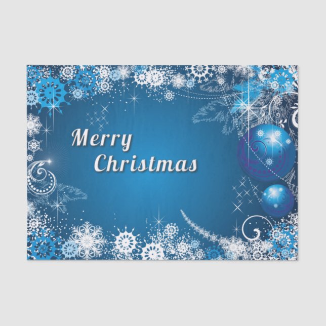 Christmas Whimsical Snowflake Swirls Tissue Paper (Front)