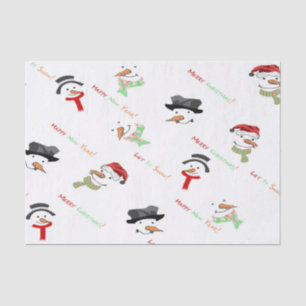 Christmas Whimsical Snowman Pattern Tissue Paper
