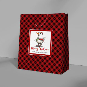 Christmas Whimsy Goose Funny Playful Gift Bags