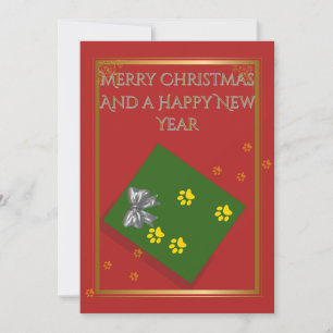 Christmas Whispers Elegant Gold Flat Holiday Card