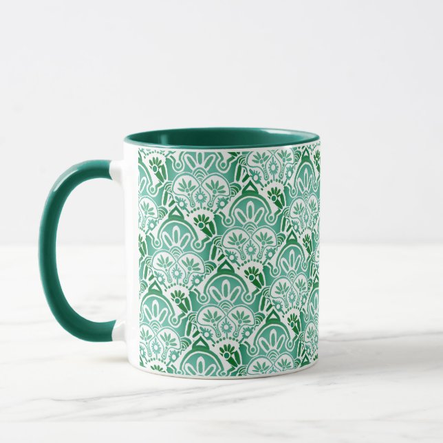  Christmas white and green boho Mug (Left)