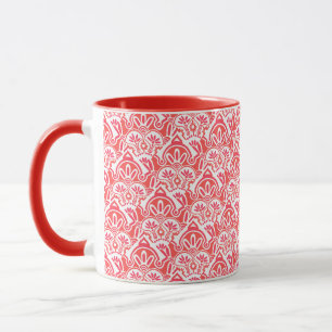 Christmas white and Red boho Mug