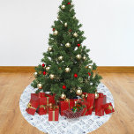 Christmas white blue knitted winter wear brushed polyester tree skirt<br><div class="desc">White background with a pattern in blue of knitted mittens,  socks and beanies.</div>