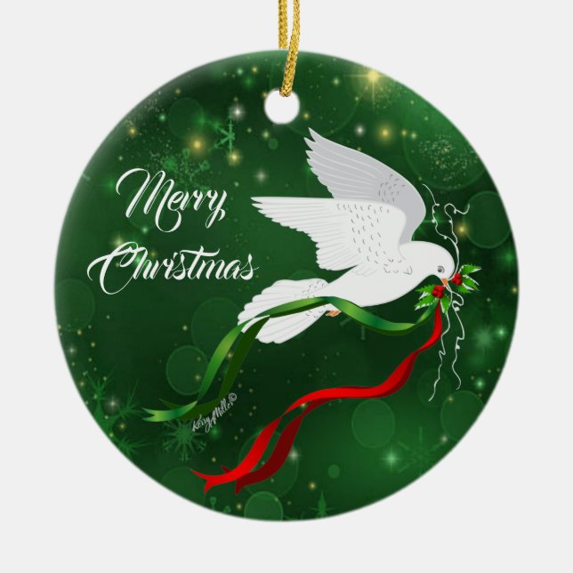 Christmas White Dove Ornament (Front)