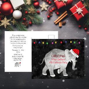 Christmas White Elephant Gift Exchange Party Postcard