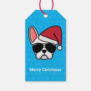 Christmas White French Bulldog Gift Tags