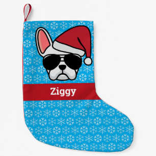 Christmas White French Bulldog Small Christmas Stocking