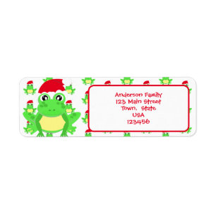 Christmas White Frog Santa Hat Pattern Cute Novel