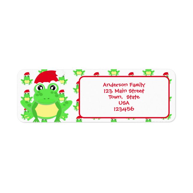 Christmas White Frog Santa Hat Pattern Cute Novel (Front)