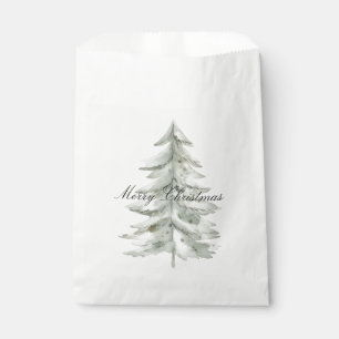 Christmas White Green Tree Favour Bags