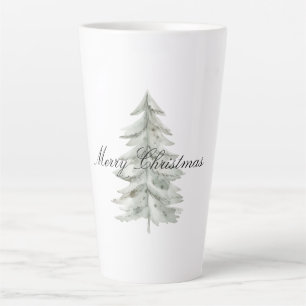 Christmas White Green Tree Latte Mug