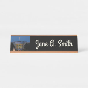 Christmas White House at Night in Washington DC Desk Name Plate