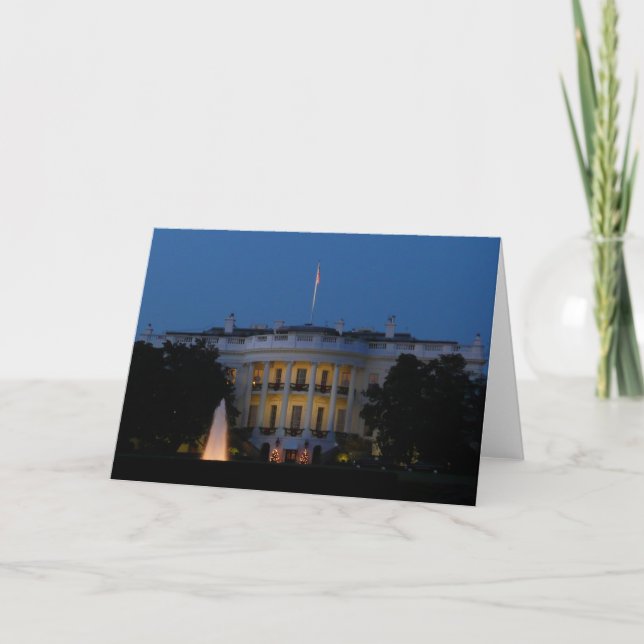 Christmas White House at Night in Washington DC Holiday Card (Front)