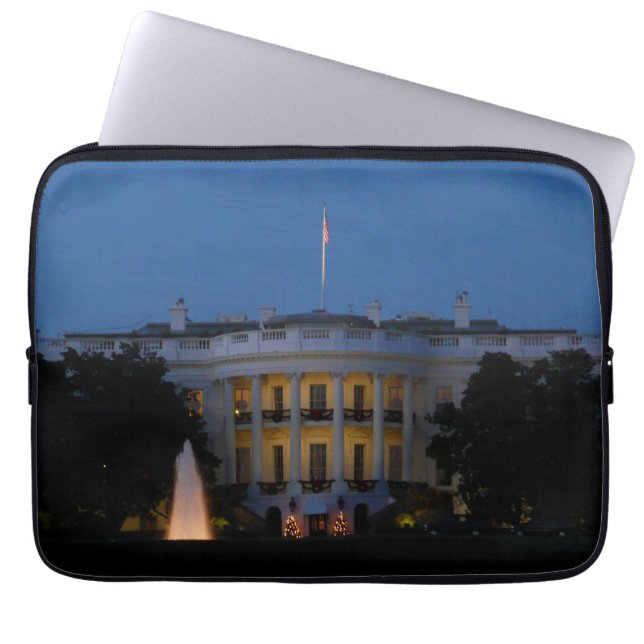 Christmas White House at Night in Washington DC Laptop Sleeve (Front)