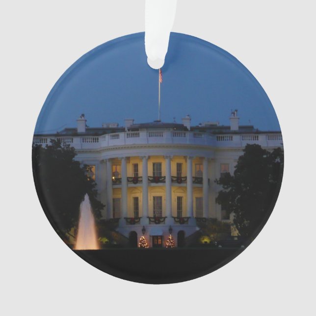 Christmas White House at Night in Washington DC Ornament (Front)