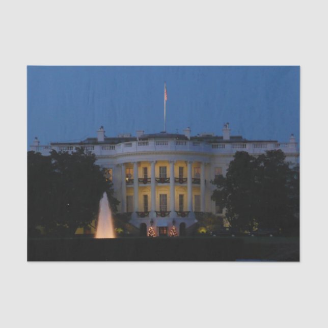 Christmas White House at Night in Washington DC Tissue Paper (Front)