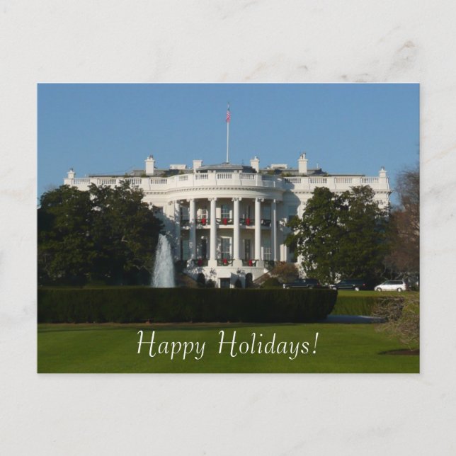 Christmas White House for Holidays Washington DC Holiday Postcard (Front)
