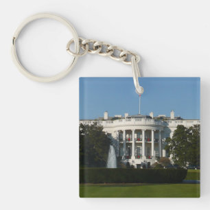 Christmas White House for Holidays Washington DC Key Ring