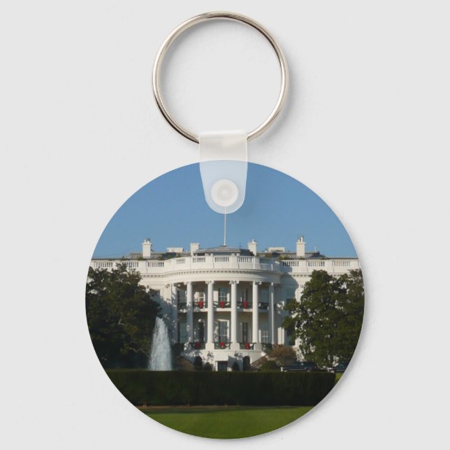 Christmas White House for Holidays Washington DC Key Ring (Front)