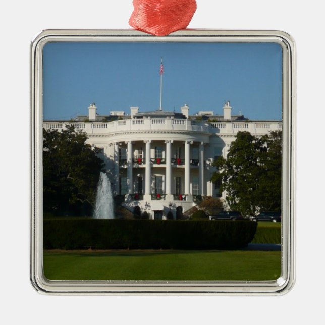 Christmas White House for Holidays Washington DC Metal Tree Decoration (Front)