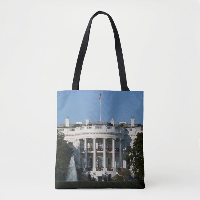 Christmas White House for Holidays Washington DC Tote Bag (Front)