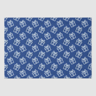 Christmas White Presents with Blue Background Tissue Paper