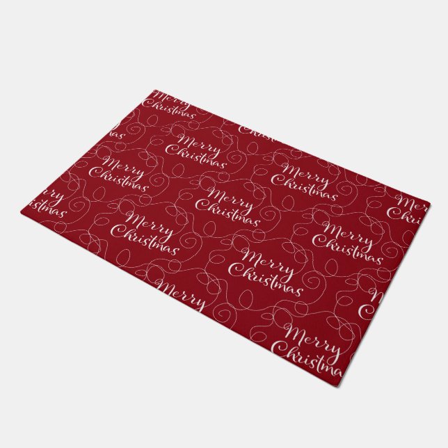 CHRISTMAS white seamless pattern with LINES Doormat (Angled)