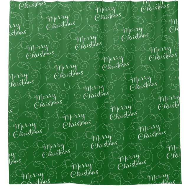 CHRISTMAS white seamless pattern with LINES Shower Curtain (Front)