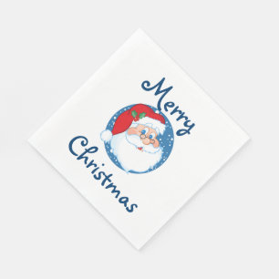 Christmas White Standard Luncheon Napkin/Santa Napkin