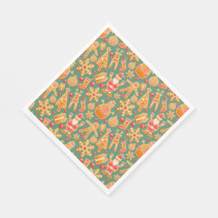 Christmas White Standard Napkin/Santa and Friends Napkin