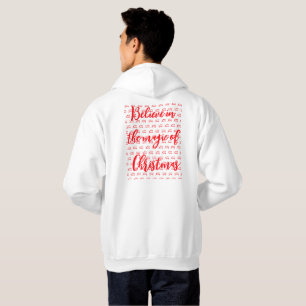 Christmas white template printed x 2 sides for men hoodie