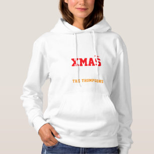Christmas white template printed x 2 sides women hoodie