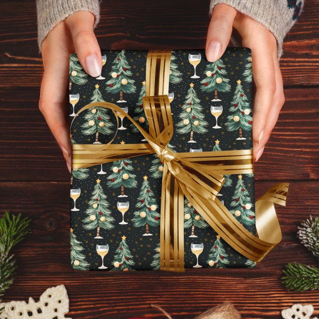Christmas White Wine Lover Wrapping Paper (Creator Uploaded)