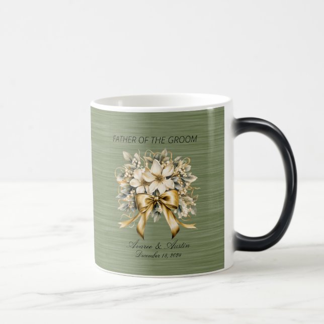 Christmas White Winterberry Father of the Groom Magic Mug (Right)