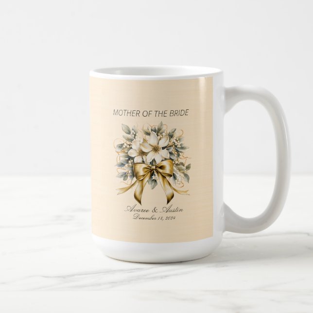 Christmas White Winterberry Mother of the Bride Coffee Mug (Right)