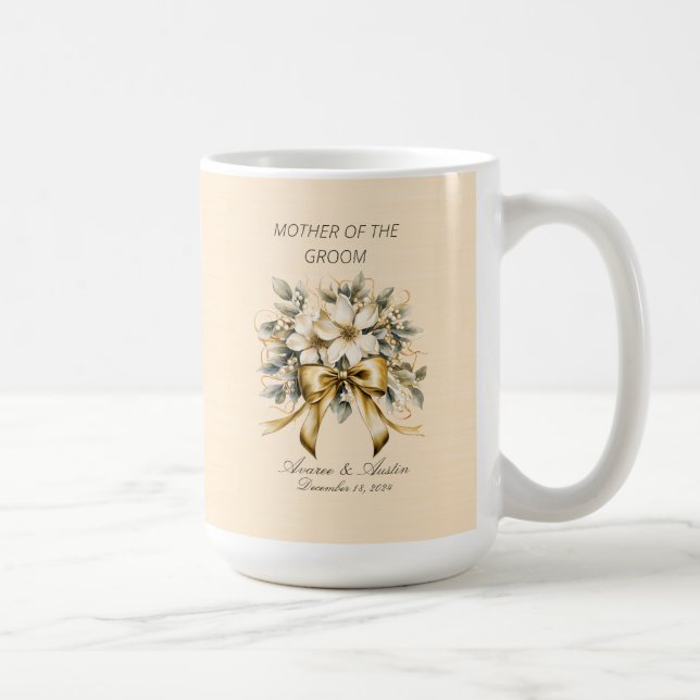 Christmas White Winterberry Mother of the Groom Coffee Mug (Right)