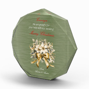 Christmas White Winterberry Wedding Ornament Photo Block