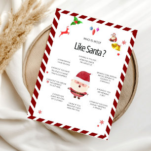Christmas “Who is Most Likely” Santa Card Gam card