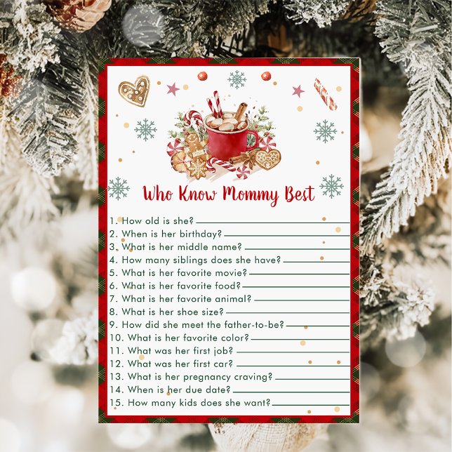Christmas Who Knows Mummy Best Baby Shower Card (Creator Uploaded)