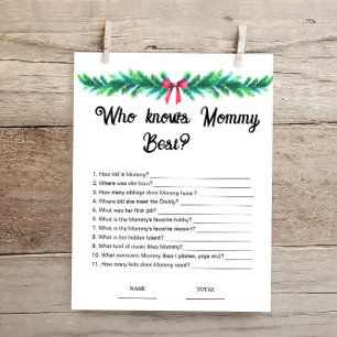 Christmas Who knows Mummy Best Baby Shower Game 