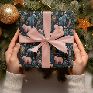 Christmas Wild Animals Wrapping Paper