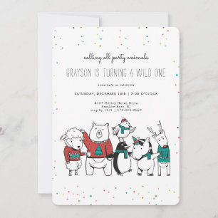 Christmas Wild One Party Animal Invitation