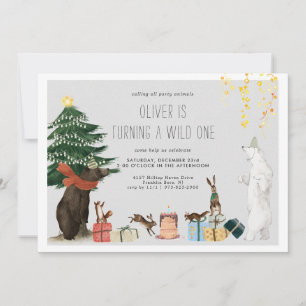 Christmas Wild One Party Animal Invitation