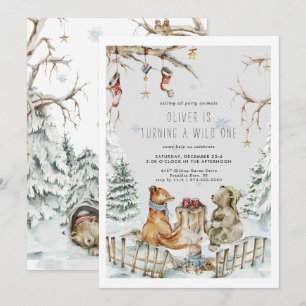 Christmas Wild One Party Animal Invitation