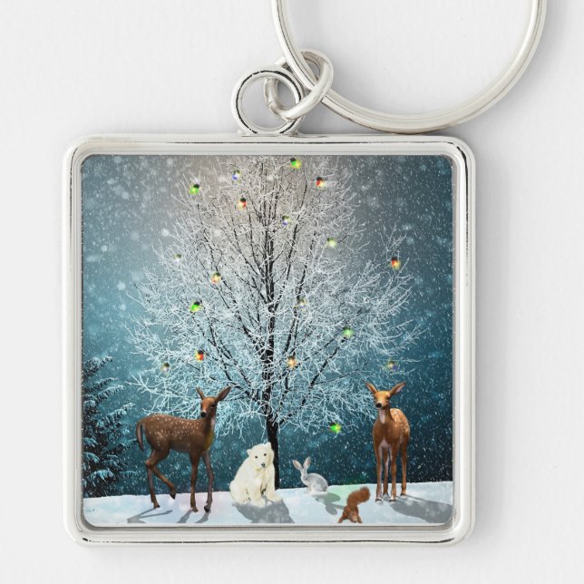Christmas Wildlife Key Ring (Front)