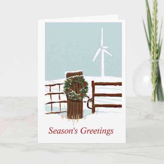 Christmas Wind Farm Holiday Card (Front)
