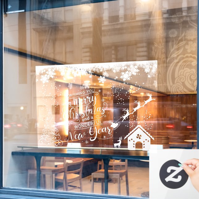 Christmas window cling big (Cafe Window)