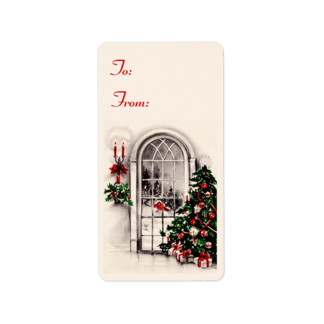 Christmas Window Lights Gift Tag Stickers (Front)