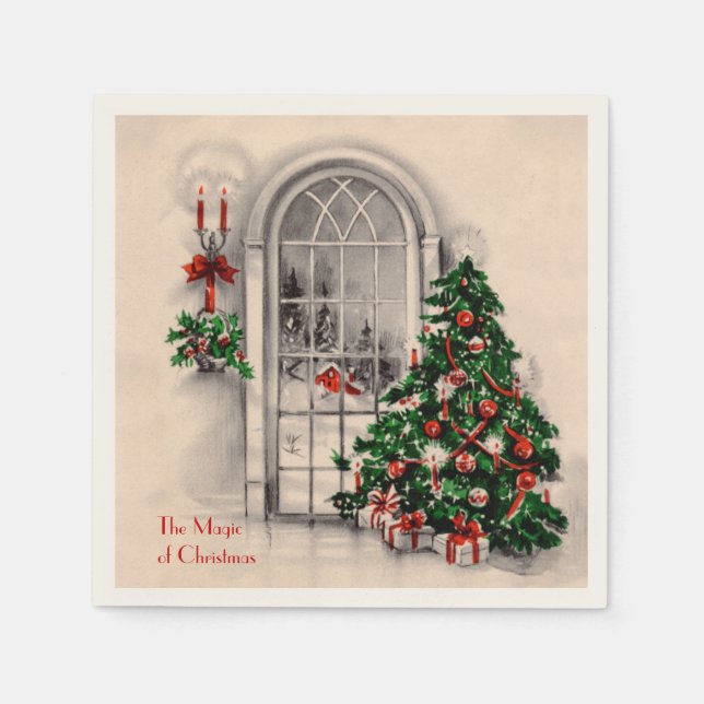 Christmas Window Party Napkins (Front)