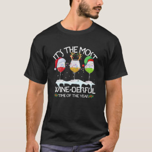 Christmas Wine Alcohol The Most Wine-Derful Time O T-Shirt